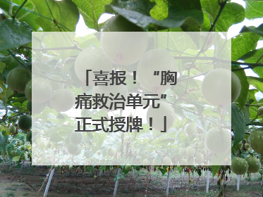 喜报！“胸痛救治单元”正式授牌！
