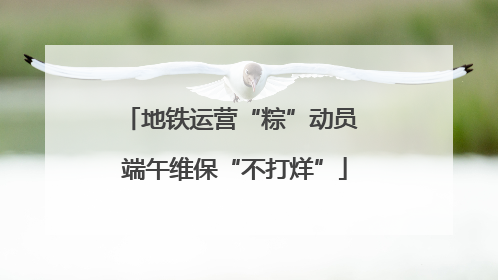 地铁运营“粽”动员 端午维保“不打烊”