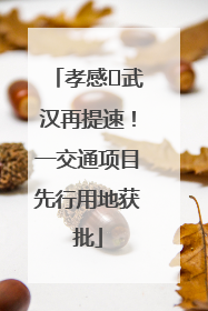 孝感⇋武汉再提速！一交通项目先行用地获批