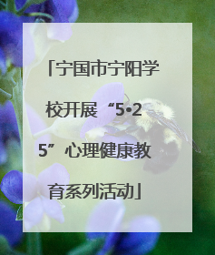 宁国市宁阳学校开展“5•25”心理健康教育系列活动