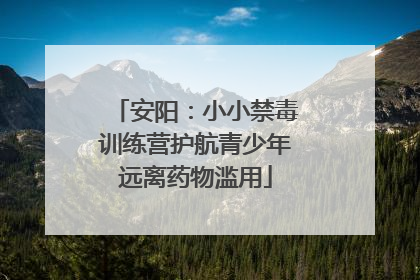 安阳：小小禁毒训练营护航青少年远离药物滥用