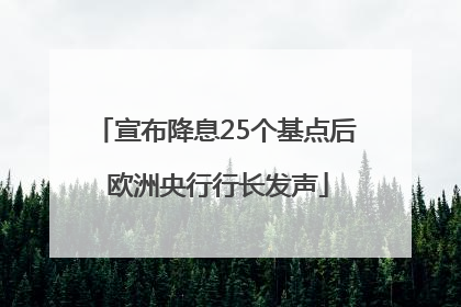 宣布降息25个基点后 欧洲央行行长发声