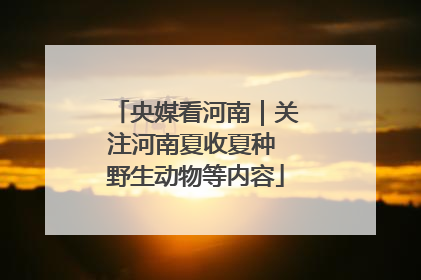 央媒看河南｜关注河南夏收夏种 野生动物等内容