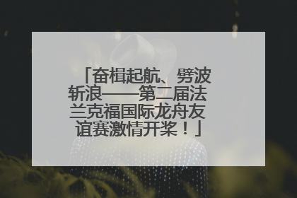 奋楫起航、劈波斩浪——第二届法兰克福国际龙舟友谊赛激情开桨！