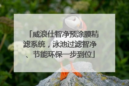 威浪仕智净预涂膜精滤系统，泳池过滤智净、节能环保一步到位