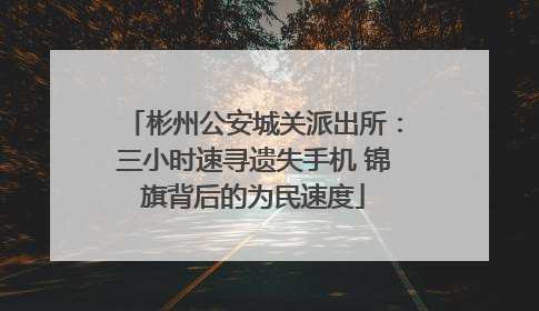 彬州公安城关派出所：三小时速寻遗失手机 锦旗背后的为民速度