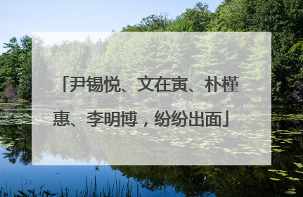 尹锡悦、文在寅、朴槿惠、李明博，纷纷出面