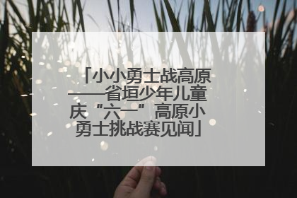 小小勇士战高原——省垣少年儿童庆“六一”高原小勇士挑战赛见闻