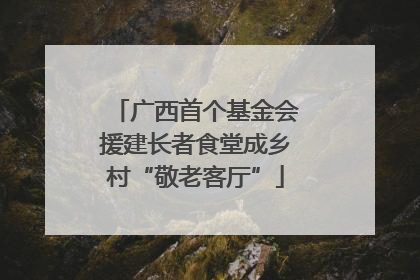广西首个基金会援建长者食堂成乡村“敬老客厅”