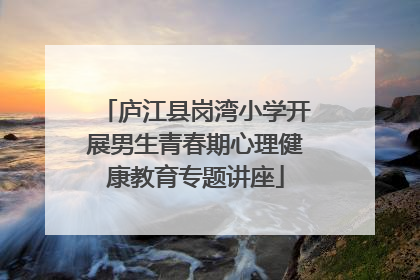 庐江县岗湾小学开展男生青春期心理健康教育专题讲座