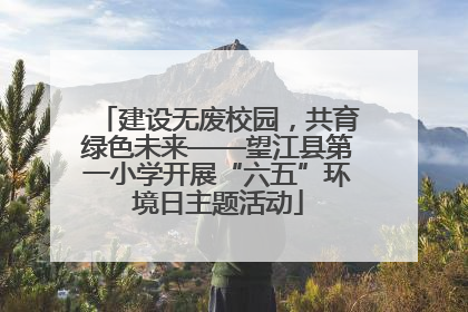 建设无废校园，共育绿色未来——望江县第一小学开展“六五”环境日主题活动
