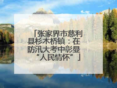 张家界市慈利县杉木桥镇：在防汛大考中彰显“人民情怀”