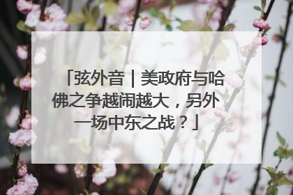 弦外音｜美政府与哈佛之争越闹越大，另外一场中东之战？