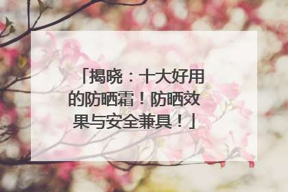 揭晓：十大好用的防晒霜！防晒效果与安全兼具！