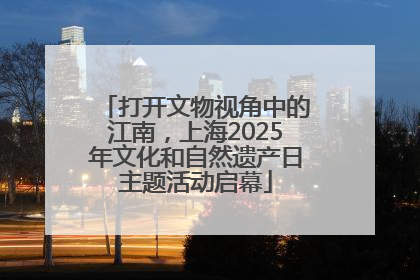 打开文物视角中的江南，上海2025年文化和自然遗产日主题活动启幕