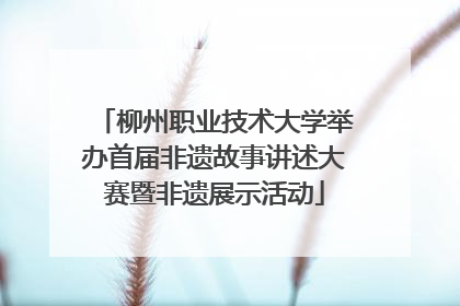 柳州职业技术大学举办首届非遗故事讲述大赛暨非遗展示活动