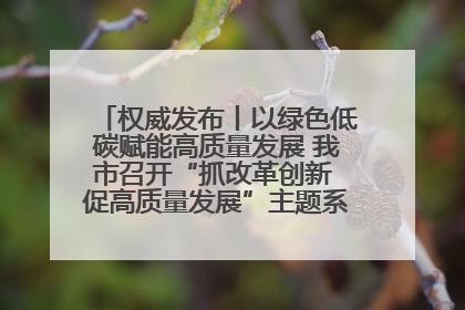 权威发布丨以绿色低碳赋能高质量发展 我市召开“抓改革创新 促高质量发展”主题系列新闻发布会第七场