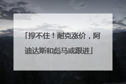 撑不住！耐克涨价，阿迪达斯和彪马或跟进