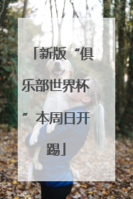 新版“俱乐部世界杯”本周日开踢