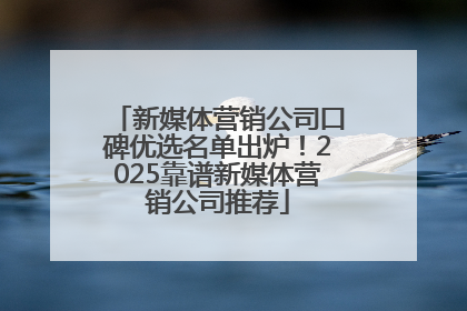 新媒体营销公司口碑优选名单出炉！2025靠谱新媒体营销公司推荐