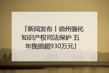 新闻发布丨德州强化知识产权司法保护 五年挽损超930万元