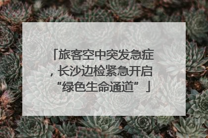 旅客空中突发急症，长沙边检紧急开启“绿色生命通道”