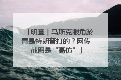 明查｜马斯克眼角淤青是特朗普打的？网传截图是“高仿”