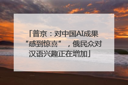 普京：对中国AI成果“感到惊喜”，俄民众对汉语兴趣正在增加