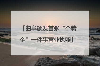 曲阜颁发首张“个转企”一件事营业执照