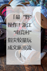 最“野”操作！浙江“电竞村”指尖较量玩成文旅顶流