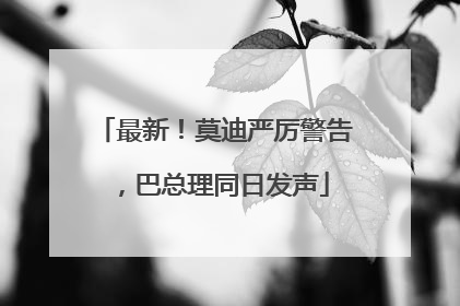 最新！莫迪严厉警告，巴总理同日发声