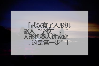 武汉有了人形机器人“学校”，“人形机器人进家庭，这是第一步”