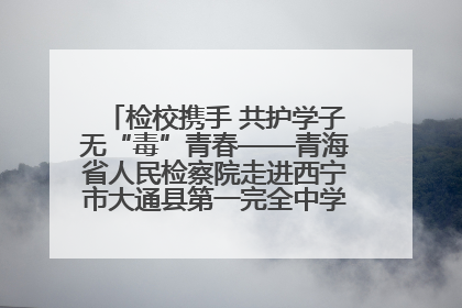 检校携手 共护学子无“毒”青春——青海省人民检察院走进西宁市大通县第一完全中学开展禁毒宣传侧记