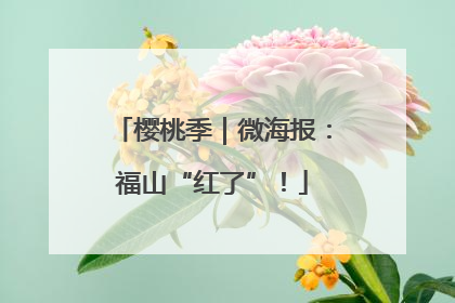 樱桃季｜微海报：福山“红了”！