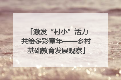 激发“村小”活力 共绘多彩童年——乡村基础教育发展观察