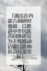 潘岳在内蒙古调研时强调：以推进中华民族共同体建设为主线推动边疆民族地区高质量发展