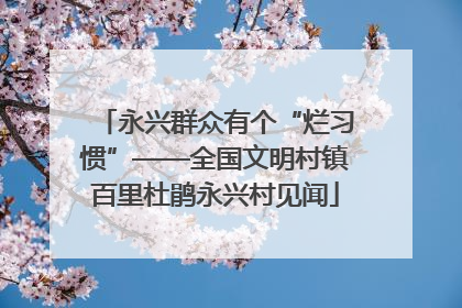永兴群众有个“烂习惯”——全国文明村镇百里杜鹃永兴村见闻