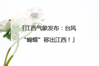 江西气象发布：台风“蝴蝶”移出江西！