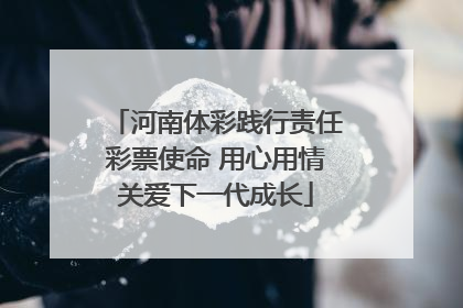 河南体彩践行责任彩票使命 用心用情关爱下一代成长