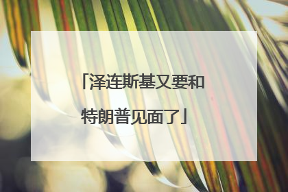 泽连斯基又要和特朗普见面了