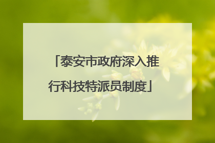 泰安市政府深入推行科技特派员制度