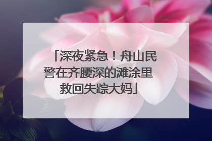 深夜紧急！舟山民警在齐腰深的滩涂里救回失踪大妈