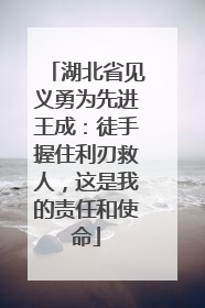 湖北省见义勇为先进王成：徒手握住利刃救人，这是我的责任和使命