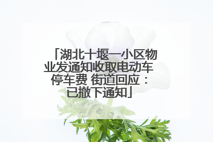 湖北十堰一小区物业发通知收取电动车停车费 街道回应：已撤下通知