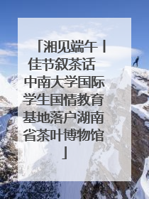 湘见端午丨佳节叙茶话 中南大学国际学生国情教育基地落户湖南省茶叶博物馆