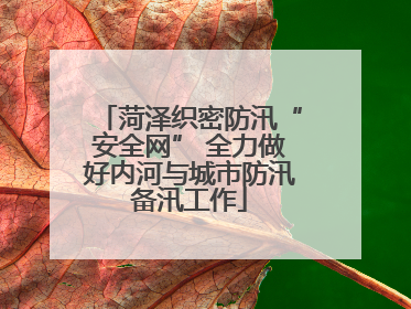 菏泽织密防汛“安全网” 全力做好内河与城市防汛备汛工作
