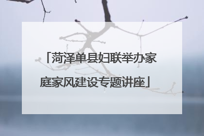 菏泽单县妇联举办家庭家风建设专题讲座