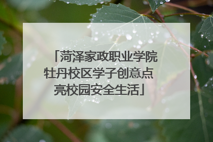 菏泽家政职业学院牡丹校区学子创意点亮校园安全生活