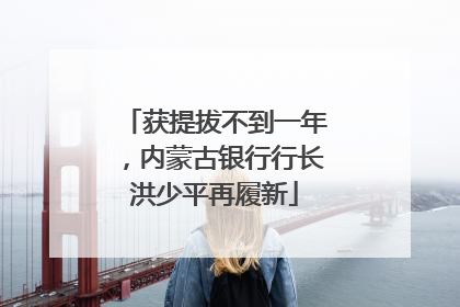 获提拔不到一年，内蒙古银行行长洪少平再履新