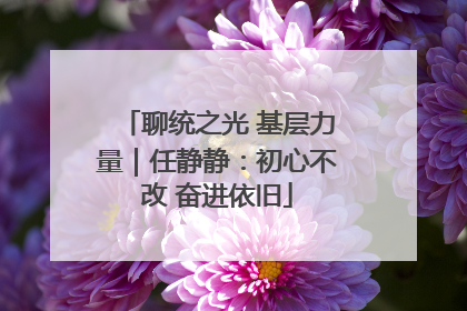 聊统之光 基层力量｜任静静：初心不改 奋进依旧